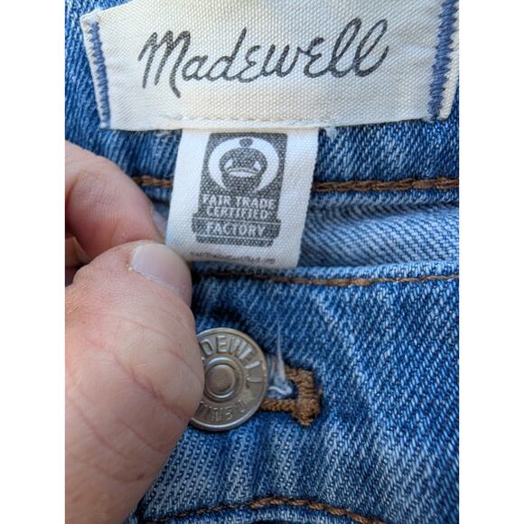 Madewell Women's Mid Rise Perfect Vintage Jeans Sz 29 Cropped Capri Distressed - Picture 8 of 8